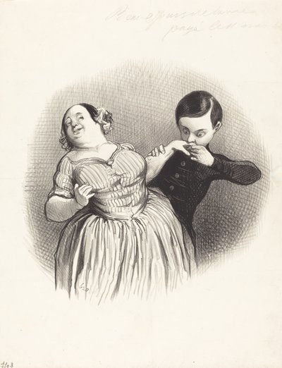Een Galant Begin door Honoré Daumier