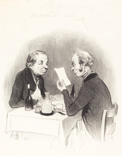 Een magere maaltijd door Honoré Daumier