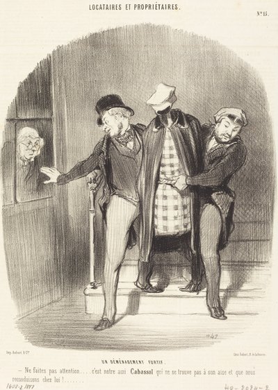 Een Stille Verhuizing door Honoré Daumier
