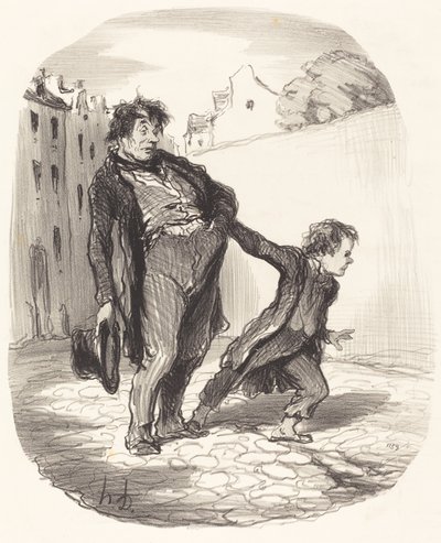 Een voorbeeldige zoon door Honoré Daumier