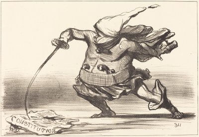Een Matamore die een... laars draagt door Honoré Daumier