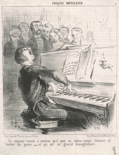 Een Heer die wil bewijzen dat hij kan... door Honoré Daumier