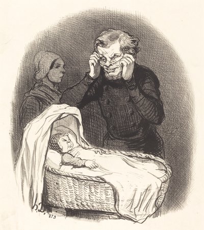 Een gelukkige vader door Honoré Daumier