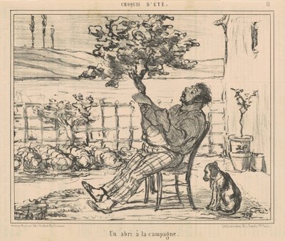 Een Schuilplaats op het Platteland door Honoré Daumier