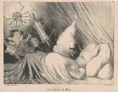 Een nachtmerrie van Mimi door Honoré Daumier
