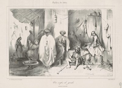Een wachtpost geschilderd door Decamps door Honoré Daumier