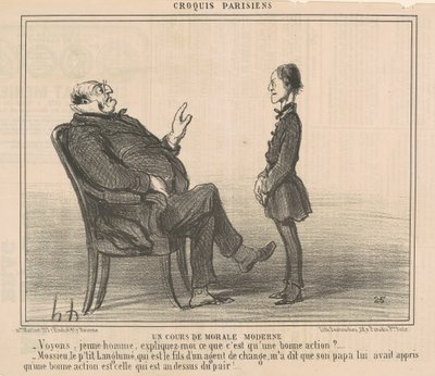 Een les in moderne moraal door Honoré Daumier