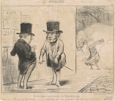 Een van de ongemakken van macadamisering door Honoré Daumier