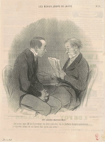 Een Licht Manuscript door Honoré Daumier