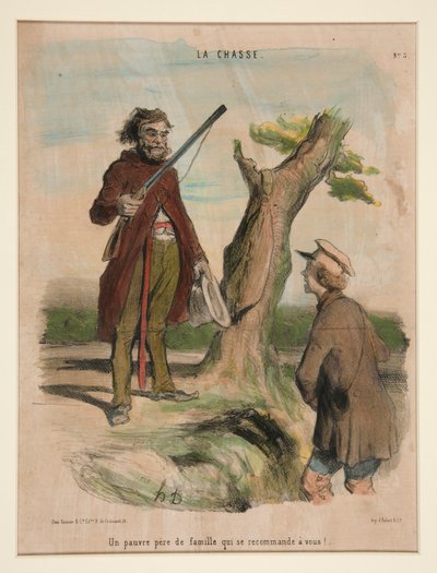Un pauvre pere de famille qui se recommande a vous! door Honoré Daumier