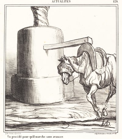 Een procedure zodat hij loopt zonder vooruit te gaan door Honoré Daumier