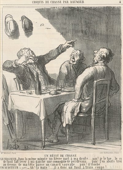 Een jachtverhaal door Honoré Daumier