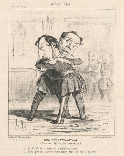 Een Verzoening, scène van hoge komedie door Honoré Daumier