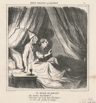 Een Schrikwekkend Ontwaken door Honoré Daumier