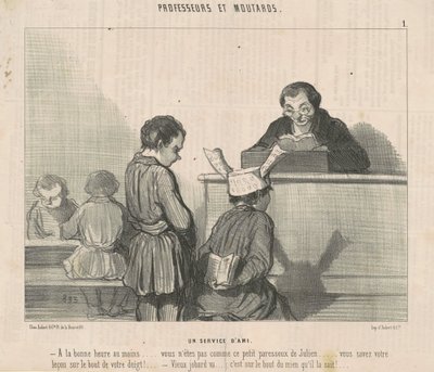 Een vriendendienst door Honoré Daumier