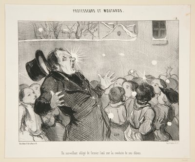 Un surveillant oblige door Honoré Daumier