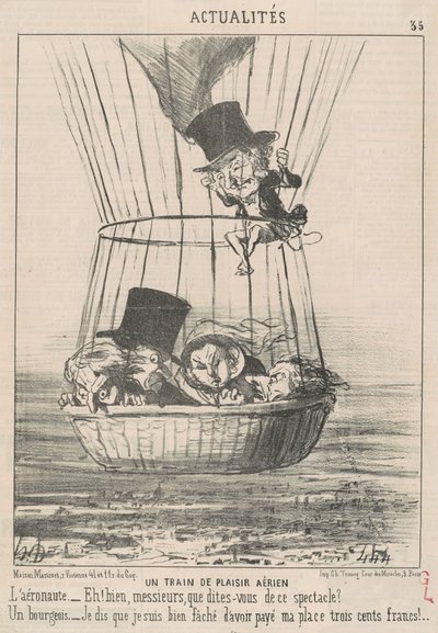 Een luchtige plezier trein door Honoré Daumier