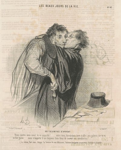 Een triomf van een advocaat door Honoré Daumier