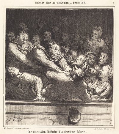 Een literaire discussie in de tweede galerij door Honoré Daumier