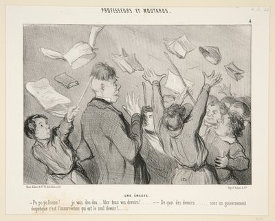 Een Opstand; #4 van Professeurs et Moutards door Honoré Daumier
