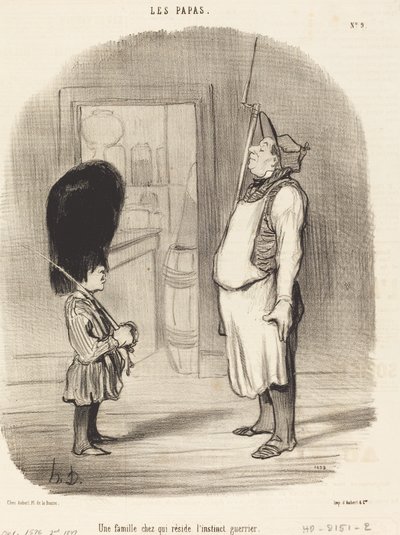 Een Familie bij wie het Oorlogsinstinct Huist door Honoré Daumier