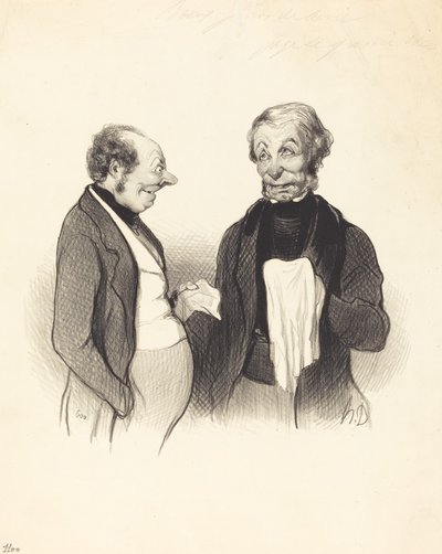 Een Gelukkige Boodschap door Honoré Daumier