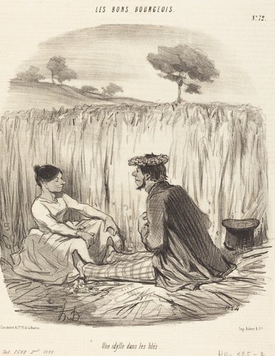 Een idylle in het koren door Honoré Daumier