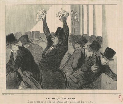 Een Paniek op de Beurs door Honoré Daumier