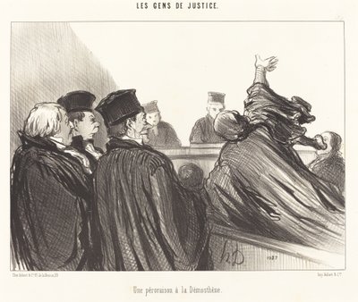 Een redevoering in de stijl van Demosthenes door Honoré Daumier