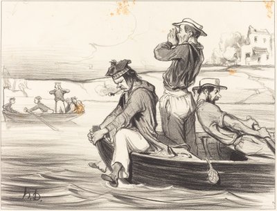 Een Ontmoeting in het Water door Honoré Daumier