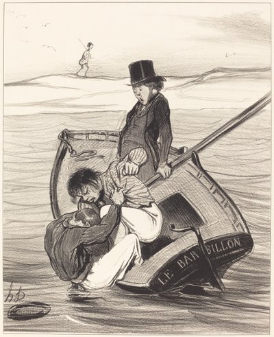 Een opstand aan boord door Honoré Daumier
