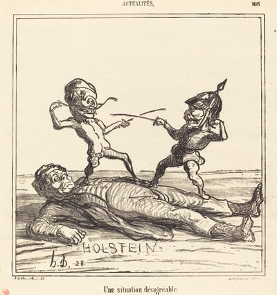 Een onaangename situatie door Honoré Daumier