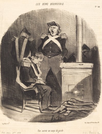 Een Avond bij de Wacht door Honoré Daumier