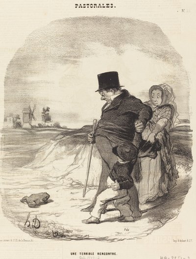 Een verschrikkelijke ontmoeting door Honoré Daumier