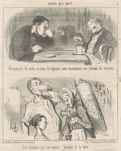 Een drank die nooit naar het hoofd stijgt door Honoré Daumier