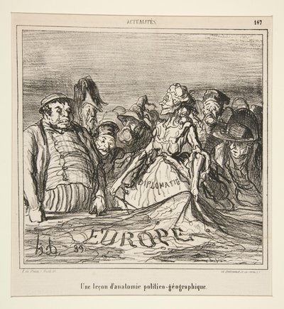 Une lecon d door Honoré Daumier