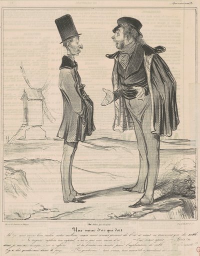 Een Slapende Goudmijn door Honoré Daumier