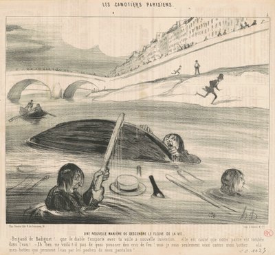 Een nieuwe manier om de rivier van het leven af te dalen door Honoré Daumier
