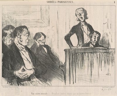 Een muzikale avond door Honoré Daumier