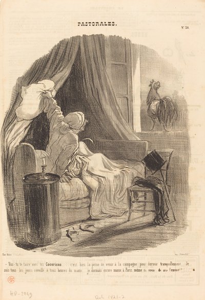 Zal je zwijgen met je Kukeleku... door Honoré Daumier