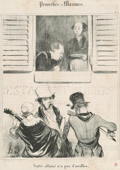 Hongerige maag heeft geen oren door Honoré Daumier