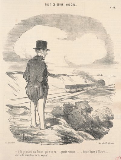 Daar gaat mijn vrouw toch... door Honoré Daumier