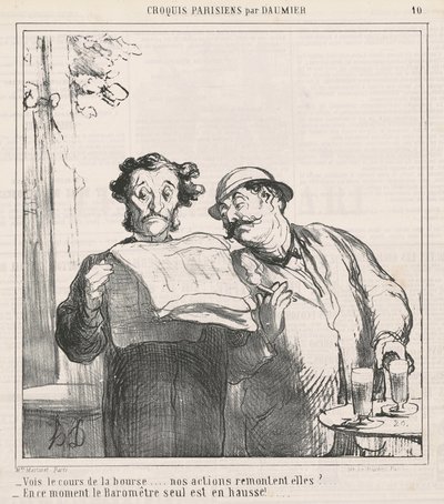 Zie de beurskoers door Honoré Daumier