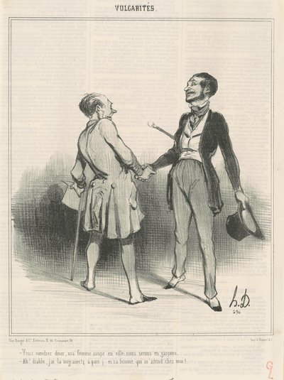 Je komt dineren, mijn vrouw eet in de stad ... door Honoré Daumier