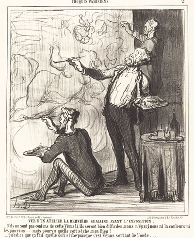 Zicht op een atelier... voor de tentoonstelling door Honoré Daumier