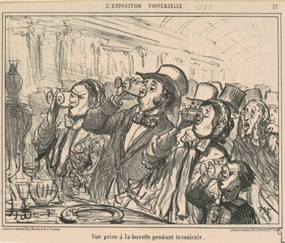 Gezicht genomen bij de drinkplaats tijdens de hittegolf door Honoré Daumier