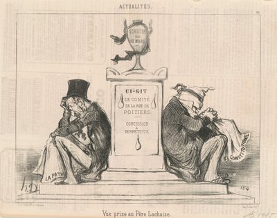 Gezicht genomen op Père Lachaise door Honoré Daumier
