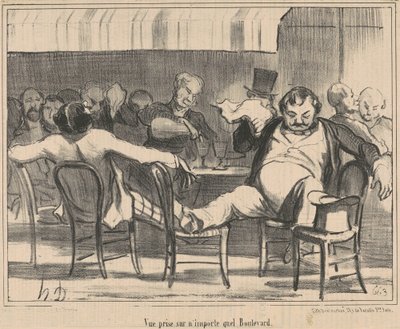 Gezicht genomen op een willekeurige boulevard door Honoré Daumier
