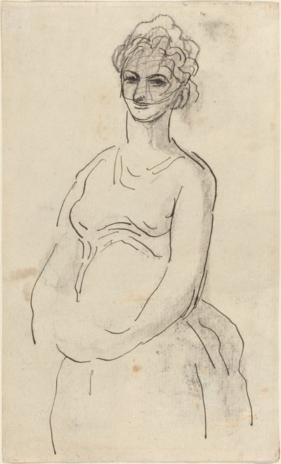 Vrouw met Sluier door Honoré Daumier