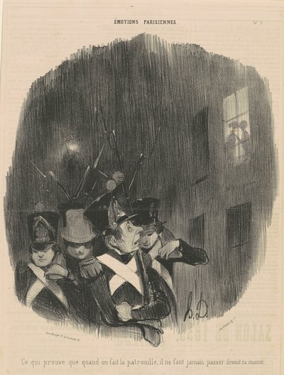 Wat bewijst dat wanneer men...patrouille... door Honoré Daumier